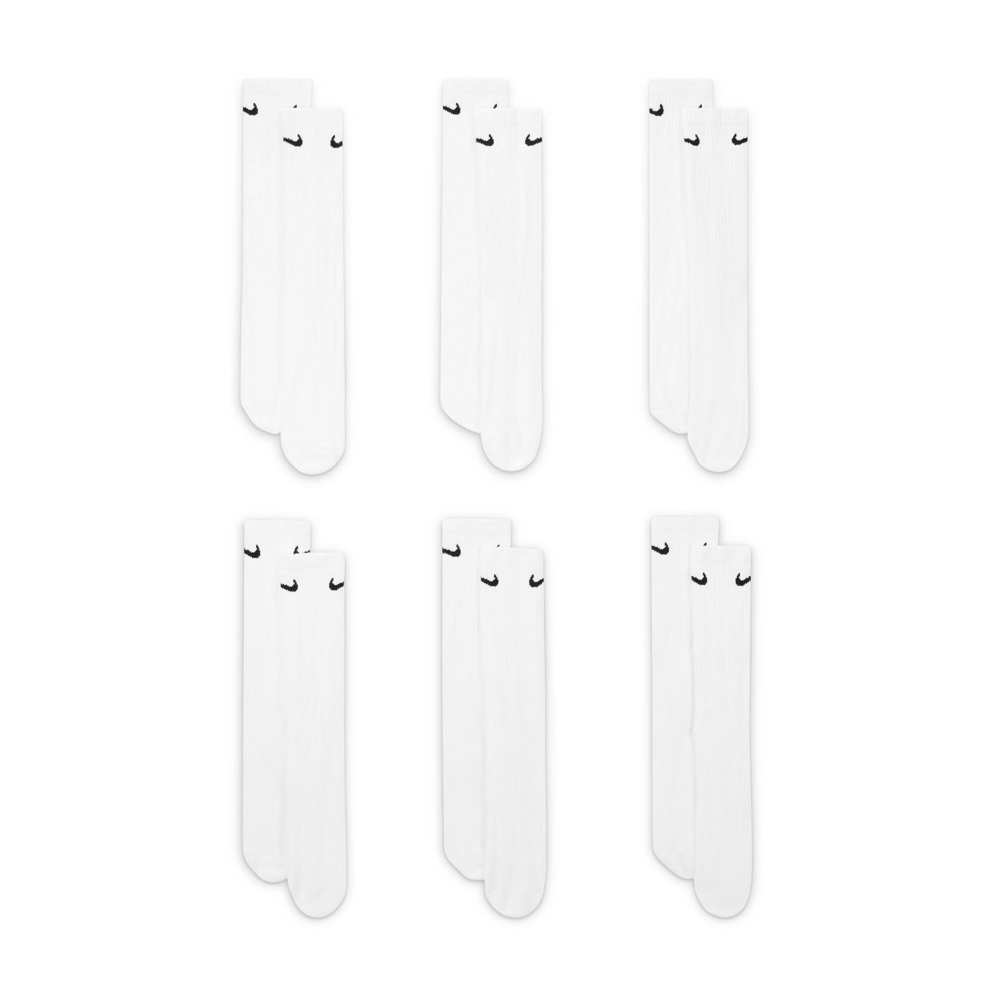 Nike Unisex Adult Everyday Cushioned Training Crew Socks (6-Pack) | Mens and Womens