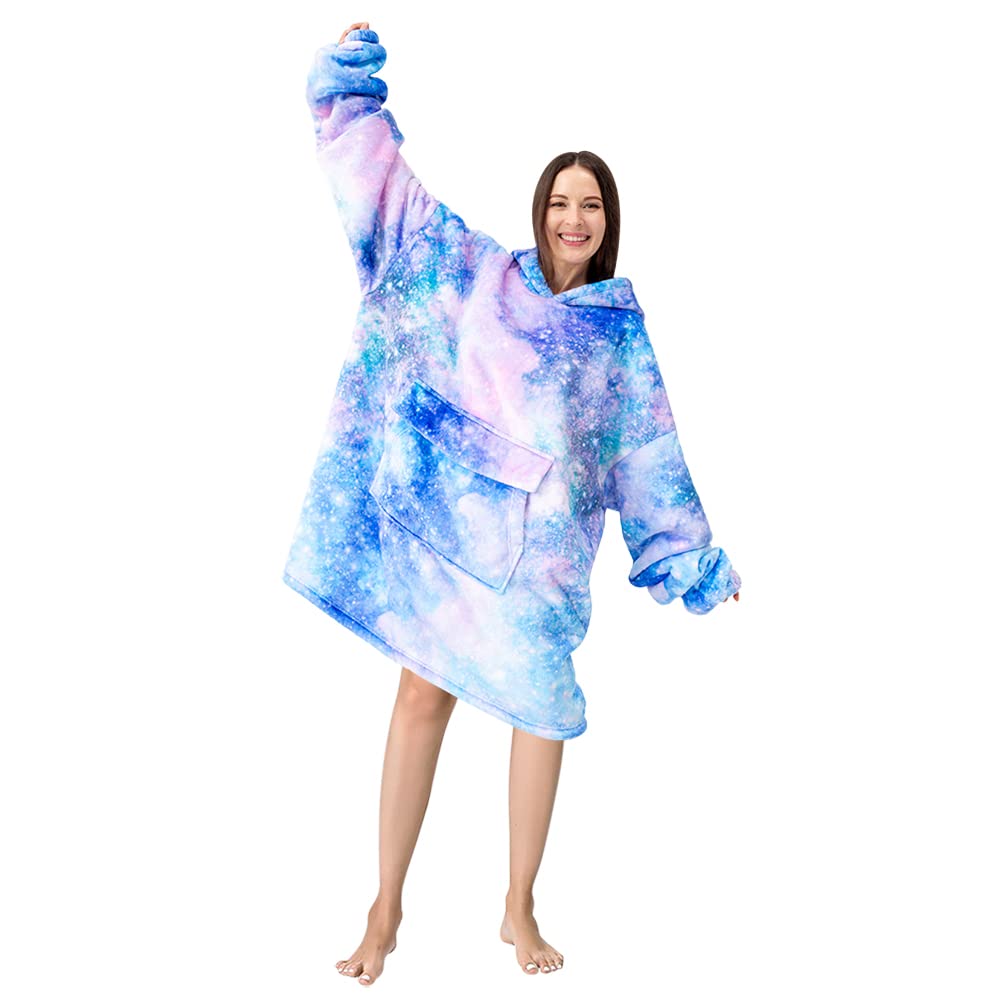 Fiosnow Grey Blanket Hoodies for Women and Men Adult Oversize Wearable Blanket Hoodies for Soft and Warm