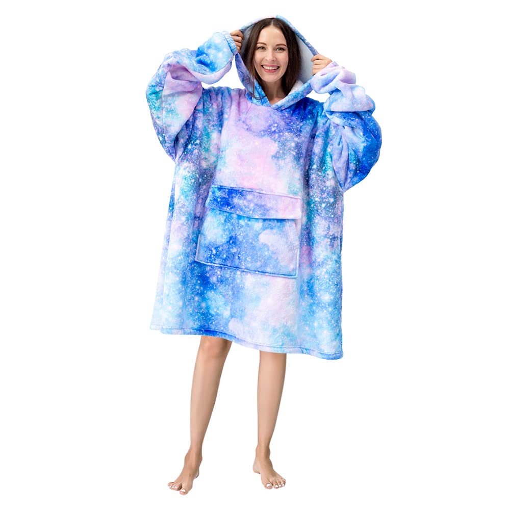 Fiosnow Grey Blanket Hoodies for Women and Men Adult Oversize Wearable Blanket Hoodies for Soft and Warm