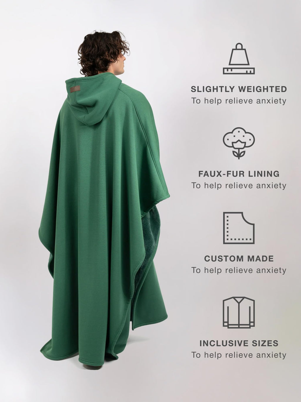 FREE THE SHEEP Eden Hoodie – Oversized Weighted Hoodie Cloak with Ultra-Soft Faux Fur Liner
