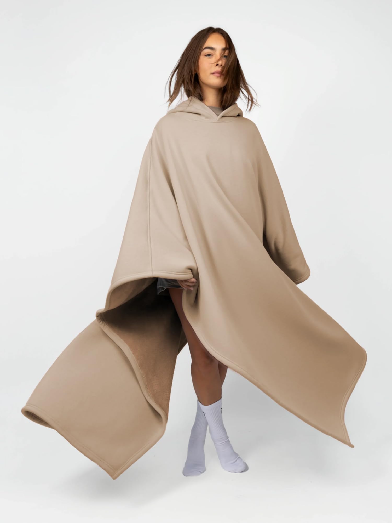 FREE THE SHEEP Eden Hoodie – Oversized Weighted Hoodie Cloak with Ultra-Soft Faux Fur Liner