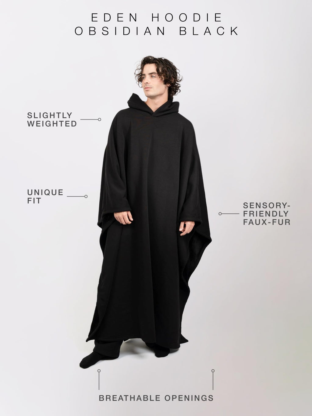 FREE THE SHEEP Eden Hoodie – Oversized Weighted Hoodie Cloak with Ultra-Soft Faux Fur Liner