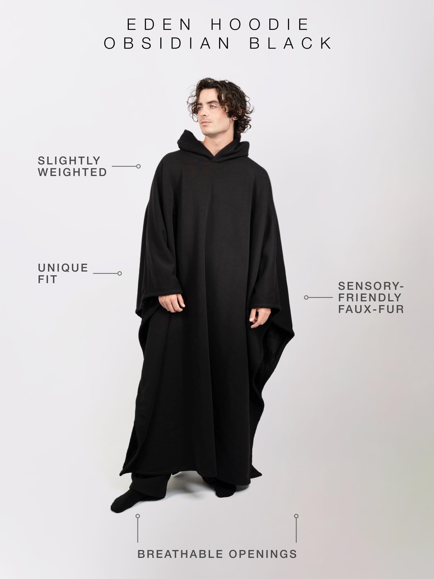 FREE THE SHEEP Eden Hoodie – Oversized Weighted Hoodie Cloak with Ultra-Soft Faux Fur Liner