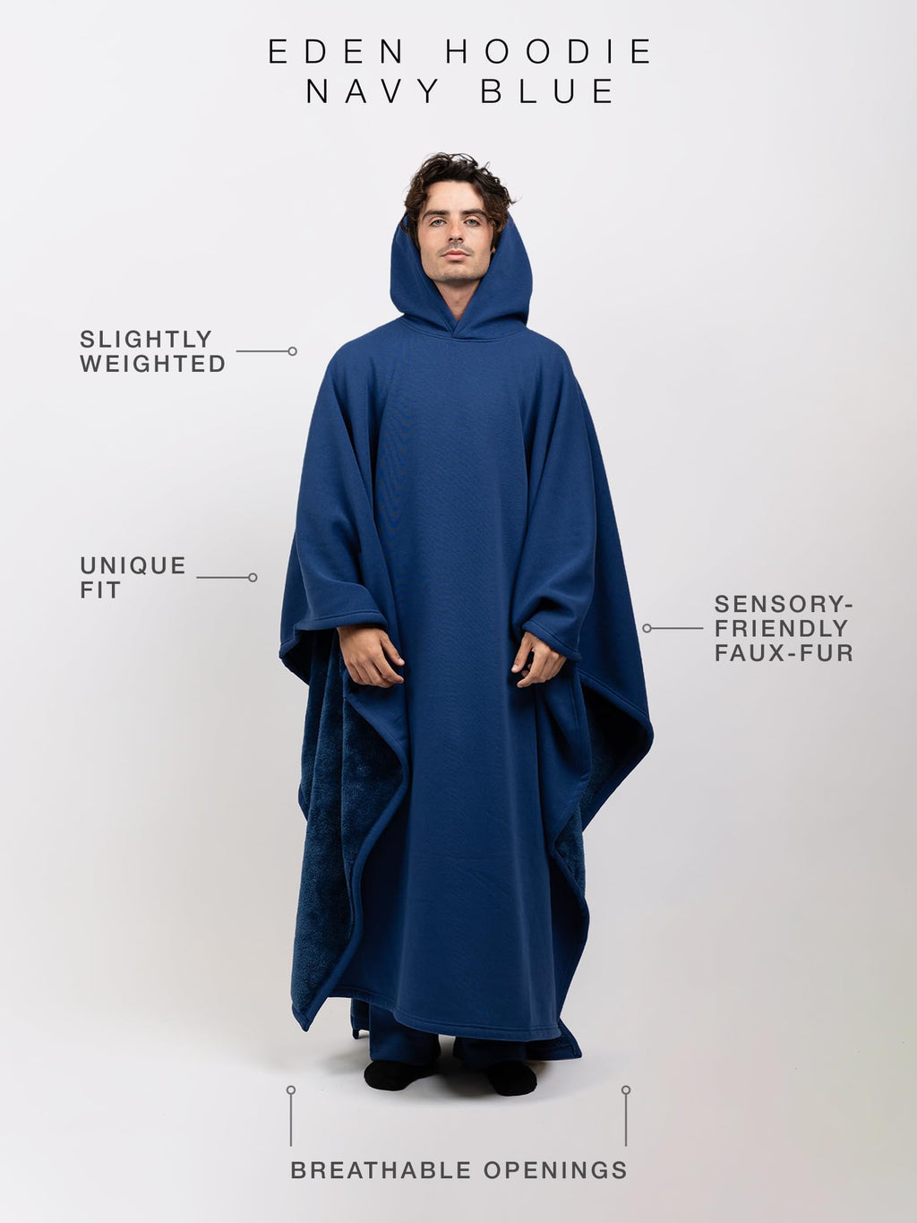 FREE THE SHEEP Eden Hoodie – Oversized Weighted Hoodie Cloak with Ultra-Soft Faux Fur Liner