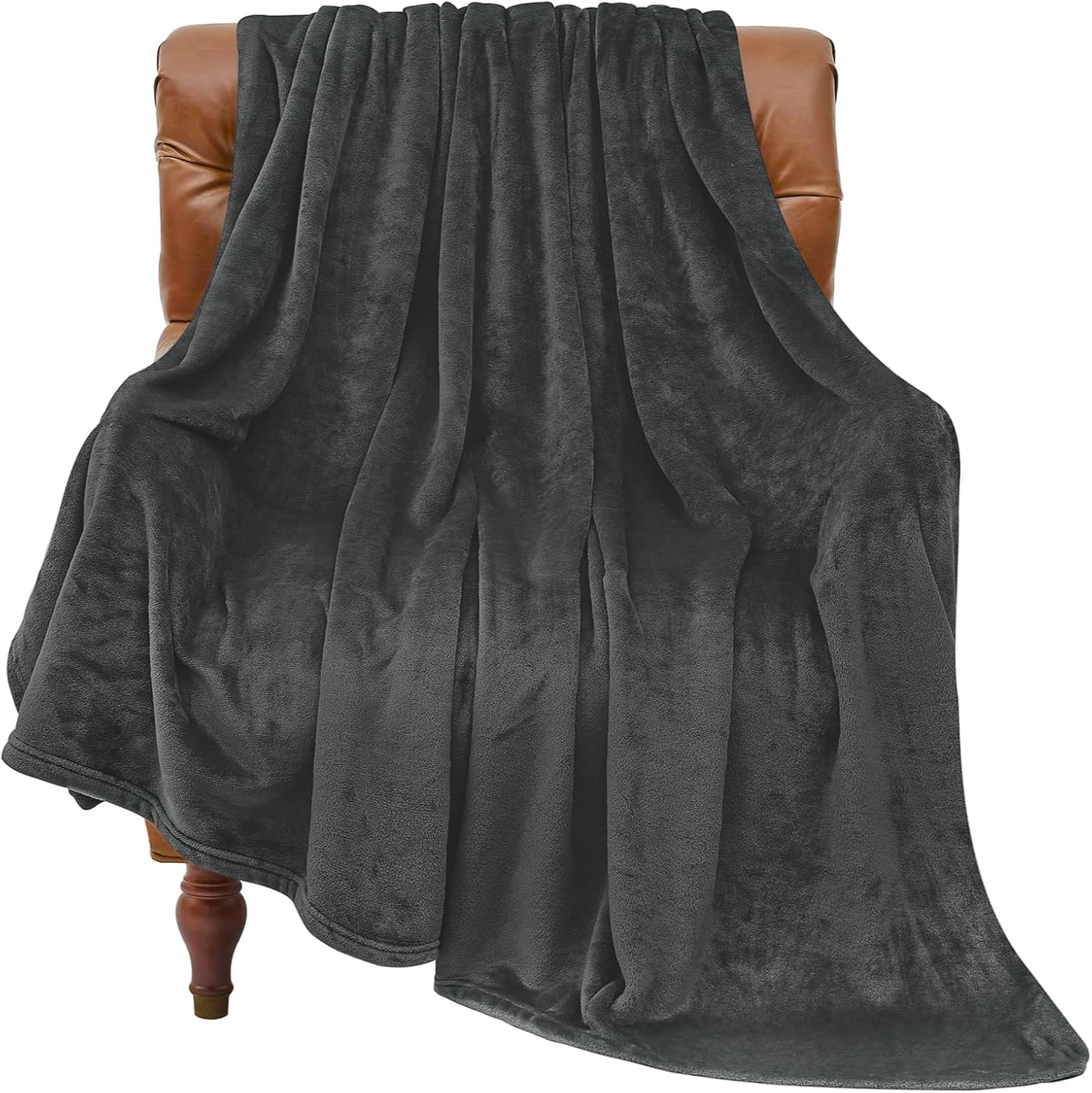 BEDELITE Fleece Blanket Black Throw Blankets for Couch & Bed, Luxury Plush Cozy Fuzzy Blanket 50x60 inches, Super Soft Warm Lightweight Throw Blanket for Travel Camping