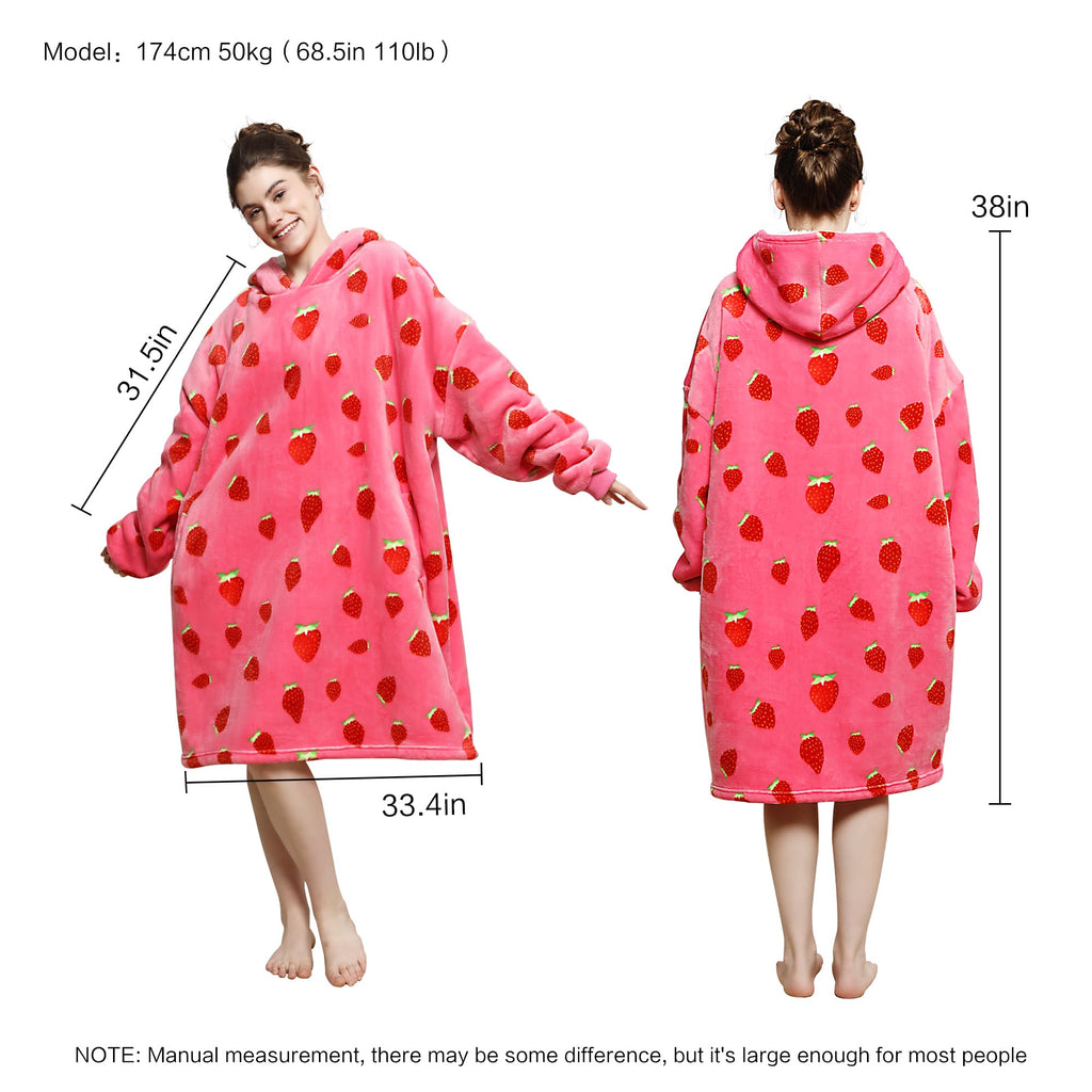 AmyHomie Wearable Blanket Hoodie for Adults & Teens,Oversized Sherpa Hooded Blanket,Warm Cozy Blanket Sweatshirt as Christmas Birthday Gifts for Women Men
