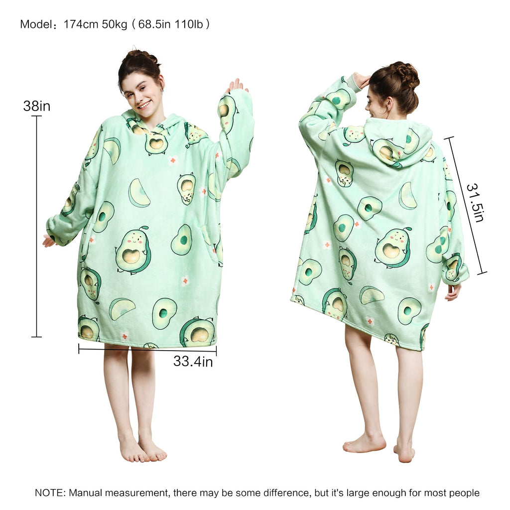 AmyHomie Wearable Blanket Hoodie for Adults & Teens,Oversized Sherpa Hooded Blanket,Warm Cozy Blanket Sweatshirt as Christmas Birthday Gifts for Women Men