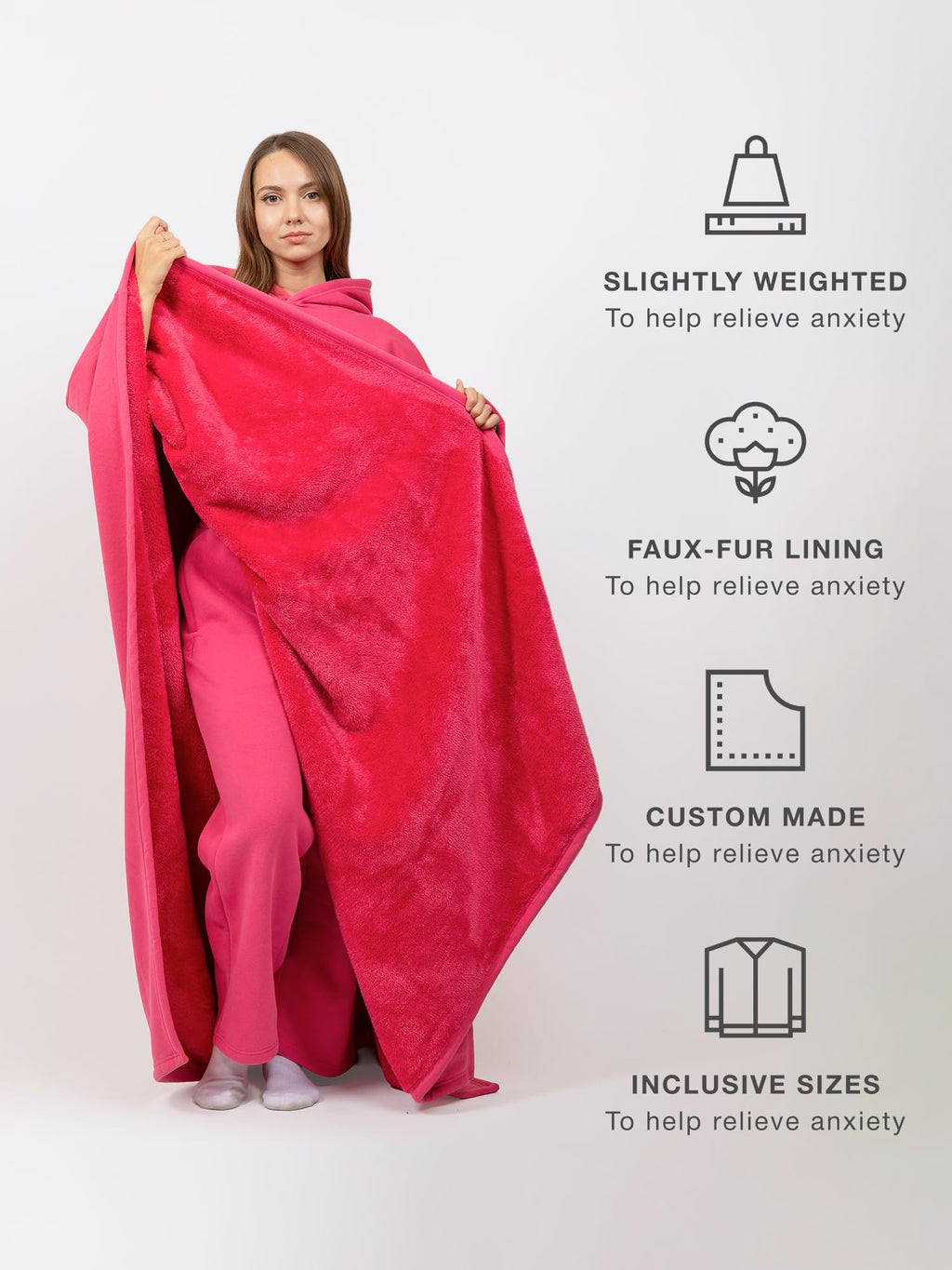 FREE THE SHEEP Eden Hoodie – Oversized Weighted Hoodie Cloak with Ultra-Soft Faux Fur Liner