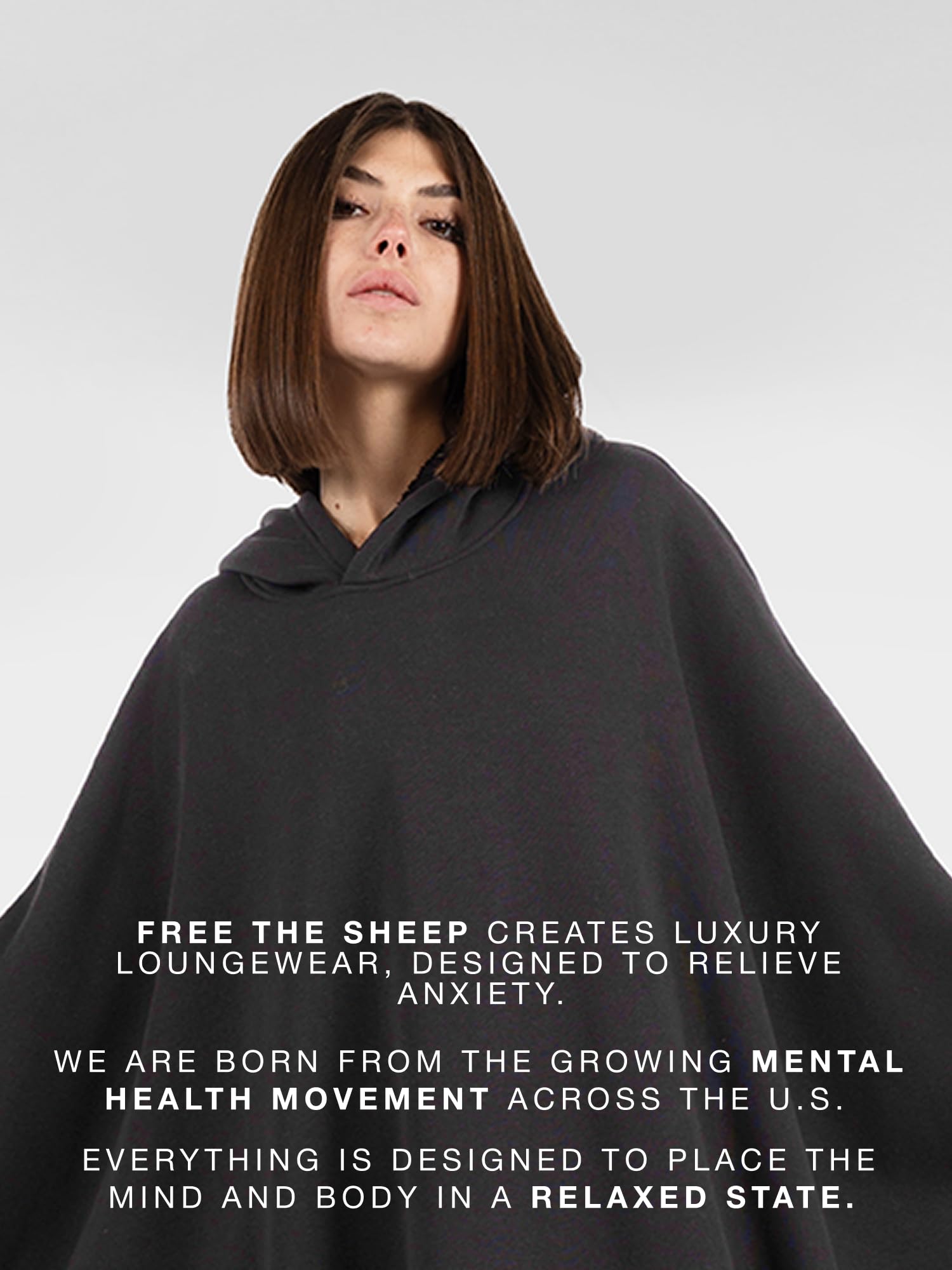 FREE THE SHEEP Eden Hoodie – Oversized Weighted Hoodie Cloak with Ultra-Soft Faux Fur Liner
