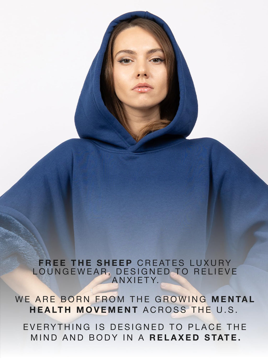 FREE THE SHEEP Eden Hoodie – Oversized Weighted Hoodie Cloak with Ultra-Soft Faux Fur Liner