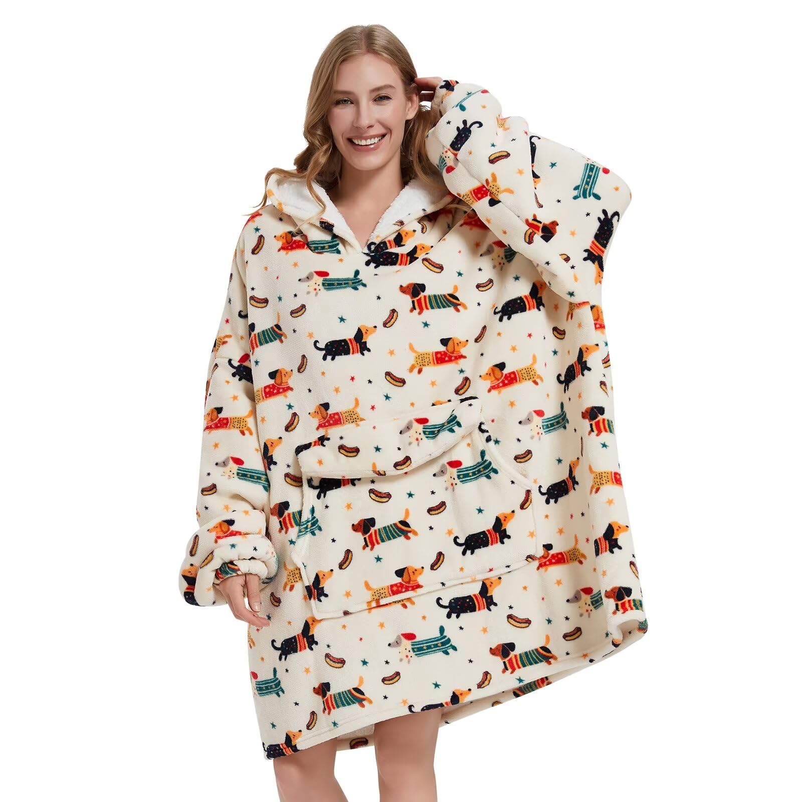 Fiosnow Grey Blanket Hoodies for Women and Men Adult Oversize Wearable Blanket Hoodies for Soft and Warm