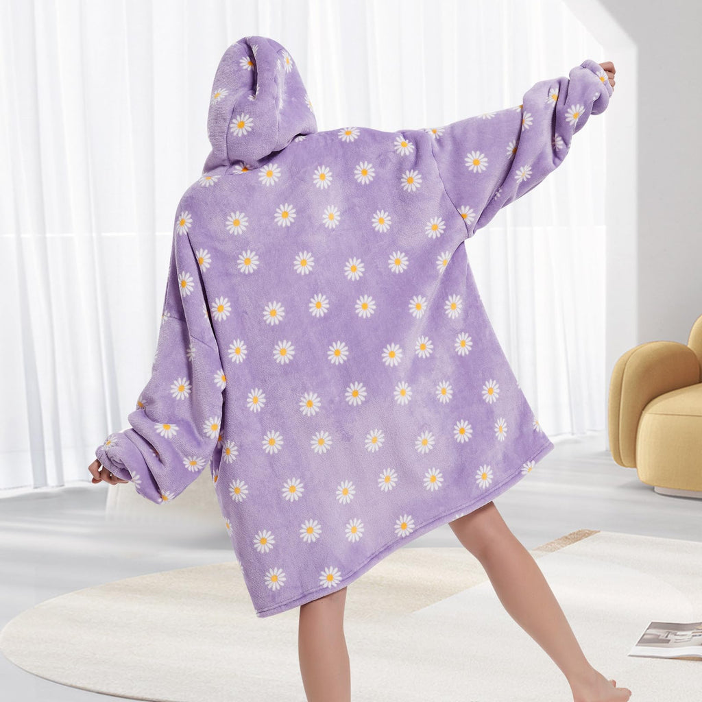 Fiosnow Grey Blanket Hoodies for Women and Men Adult Oversize Wearable Blanket Hoodies for Soft and Warm