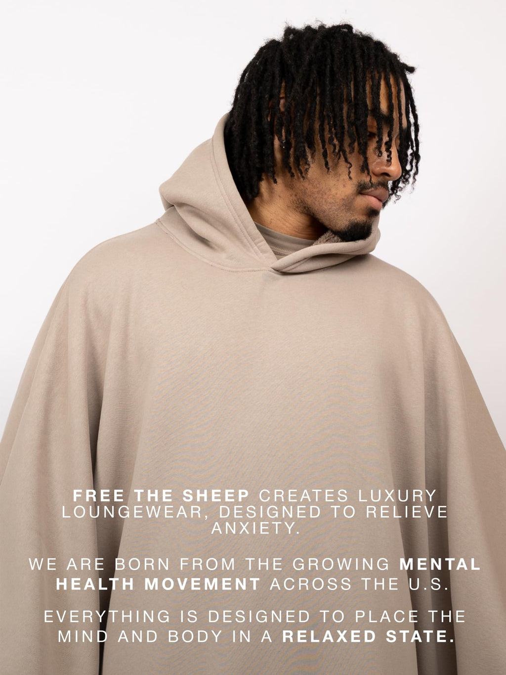 FREE THE SHEEP Eden Hoodie – Oversized Weighted Hoodie Cloak with Ultra-Soft Faux Fur Liner