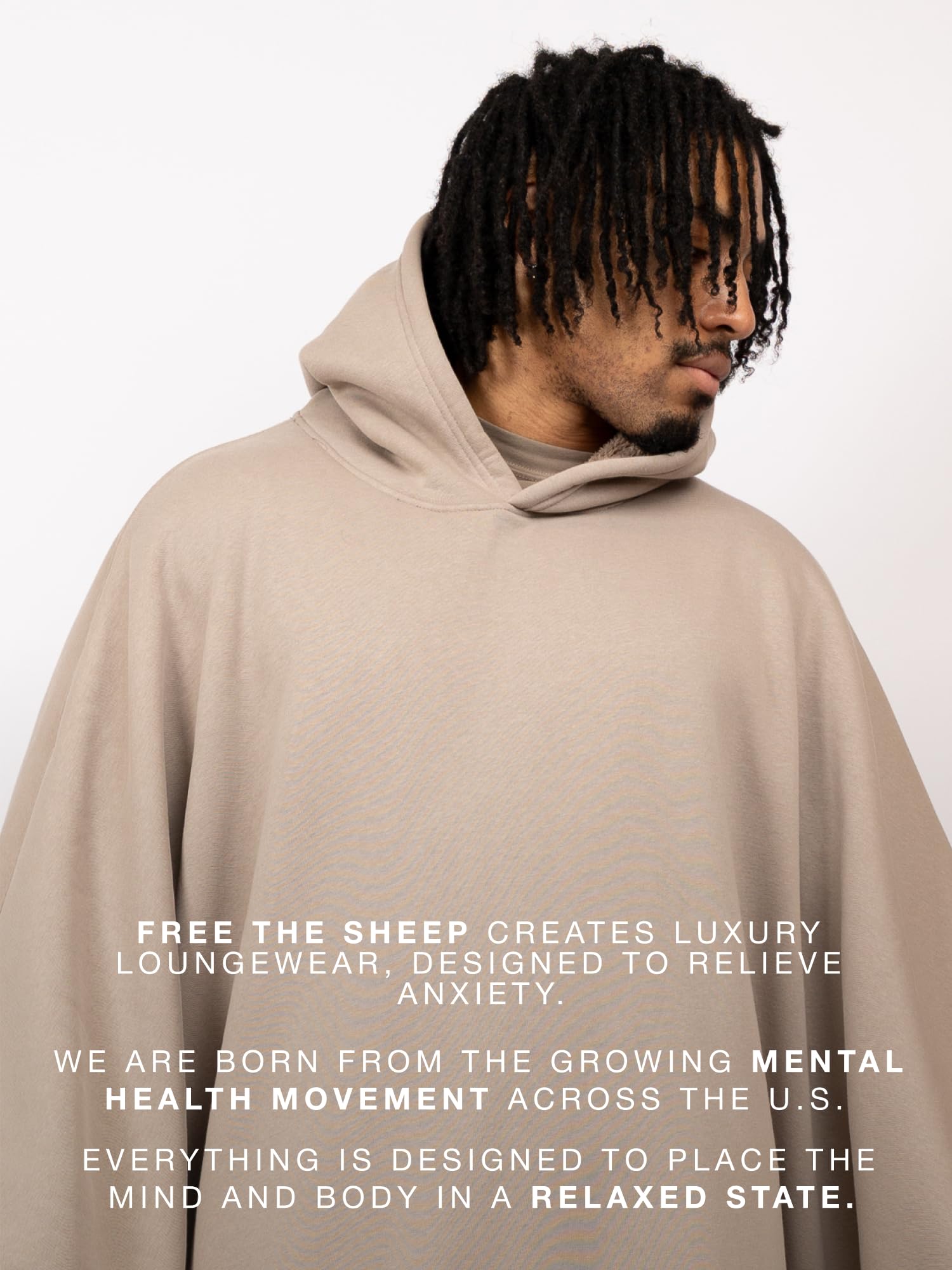 FREE THE SHEEP Eden Hoodie – Oversized Weighted Hoodie Cloak with Ultra-Soft Faux Fur Liner