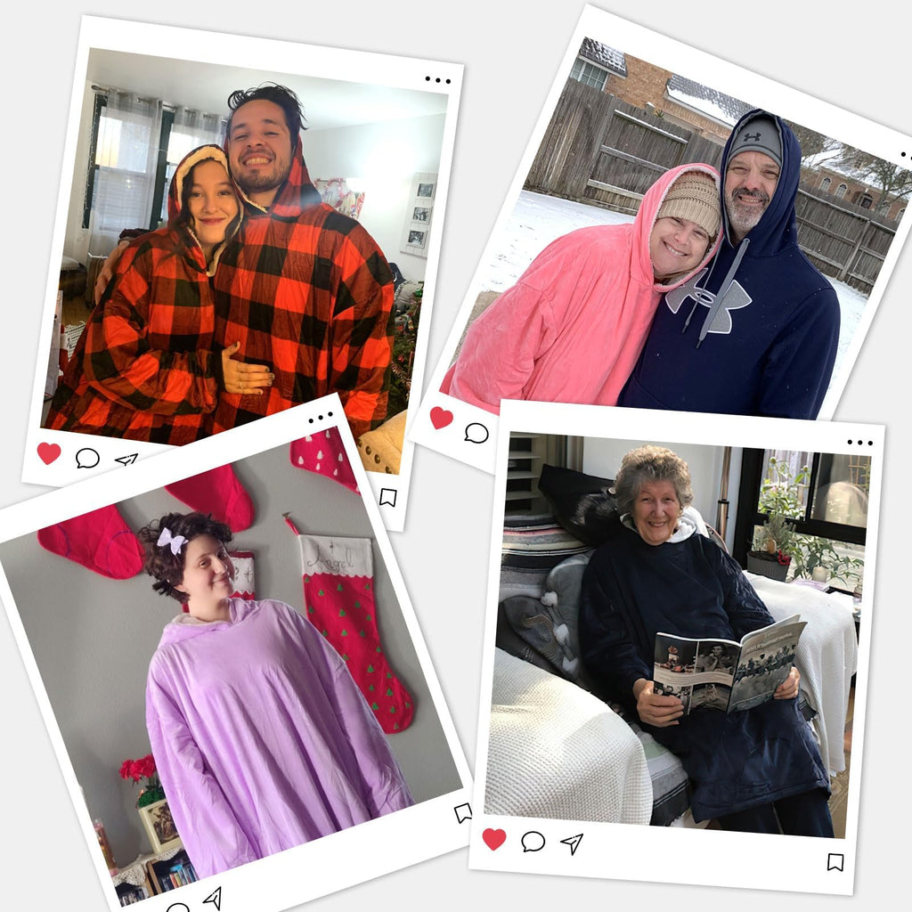 AmyHomie Wearable Blanket Hoodie for Adults & Teens,Oversized Sherpa Hooded Blanket,Warm Cozy Blanket Sweatshirt as Christmas Birthday Gifts for Women Men