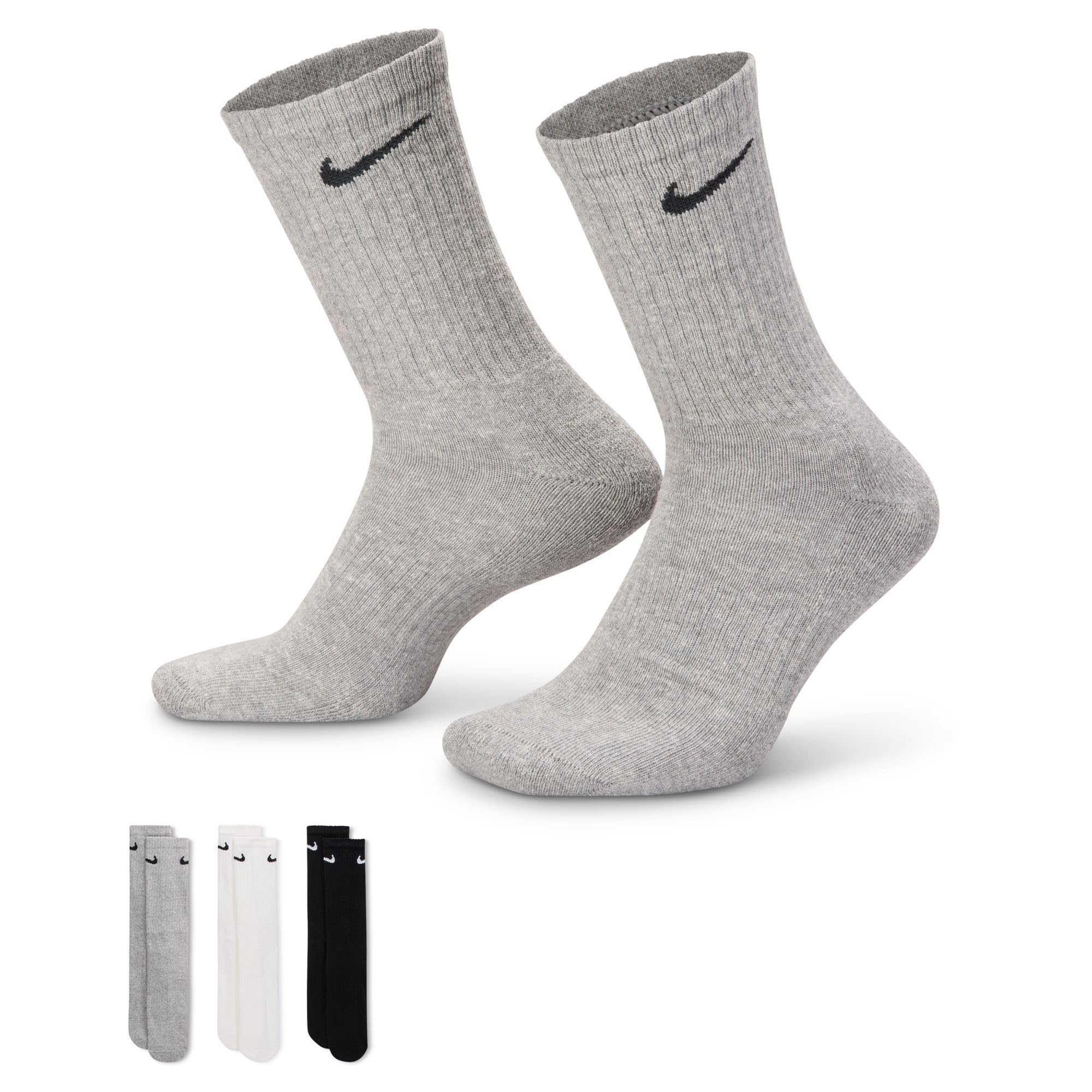 Nike Unisex Adult Everyday Cushioned Training Crew Socks (6-Pack) | Mens and Womens