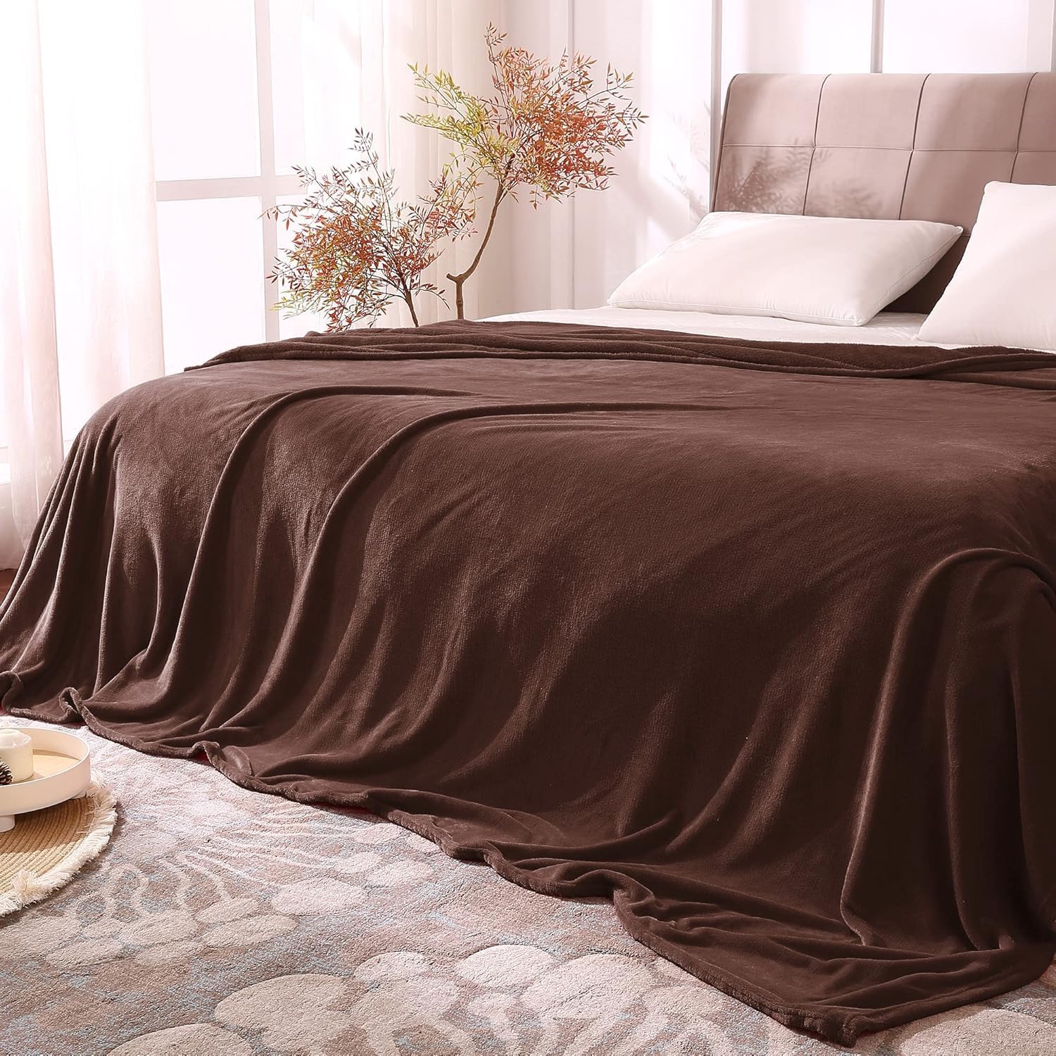 BEDELITE Fleece Blanket Black Throw Blankets for Couch & Bed, Luxury Plush Cozy Fuzzy Blanket 50x60 inches, Super Soft Warm Lightweight Throw Blanket for Travel Camping