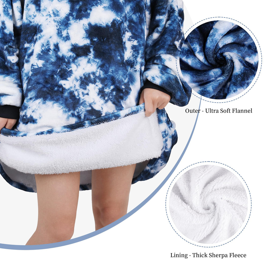 AmyHomie Wearable Blanket Hoodie for Adults & Teens,Oversized Sherpa Hooded Blanket,Warm Cozy Blanket Sweatshirt as Christmas Birthday Gifts for Women Men