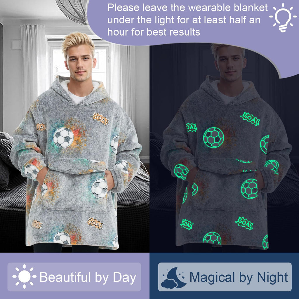 Fiosnow Grey Blanket Hoodies for Women and Men Adult Oversize Wearable Blanket Hoodies for Soft and Warm