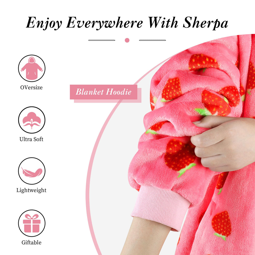 AmyHomie Wearable Blanket Hoodie for Adults & Teens,Oversized Sherpa Hooded Blanket,Warm Cozy Blanket Sweatshirt as Christmas Birthday Gifts for Women Men
