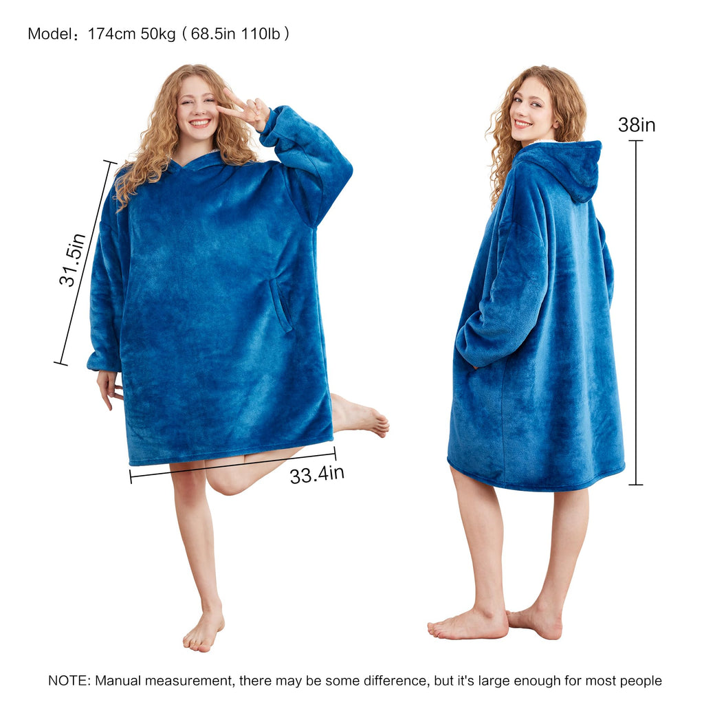 AmyHomie Wearable Blanket Hoodie for Adults & Teens,Oversized Sherpa Hooded Blanket,Warm Cozy Blanket Sweatshirt as Christmas Birthday Gifts for Women Men