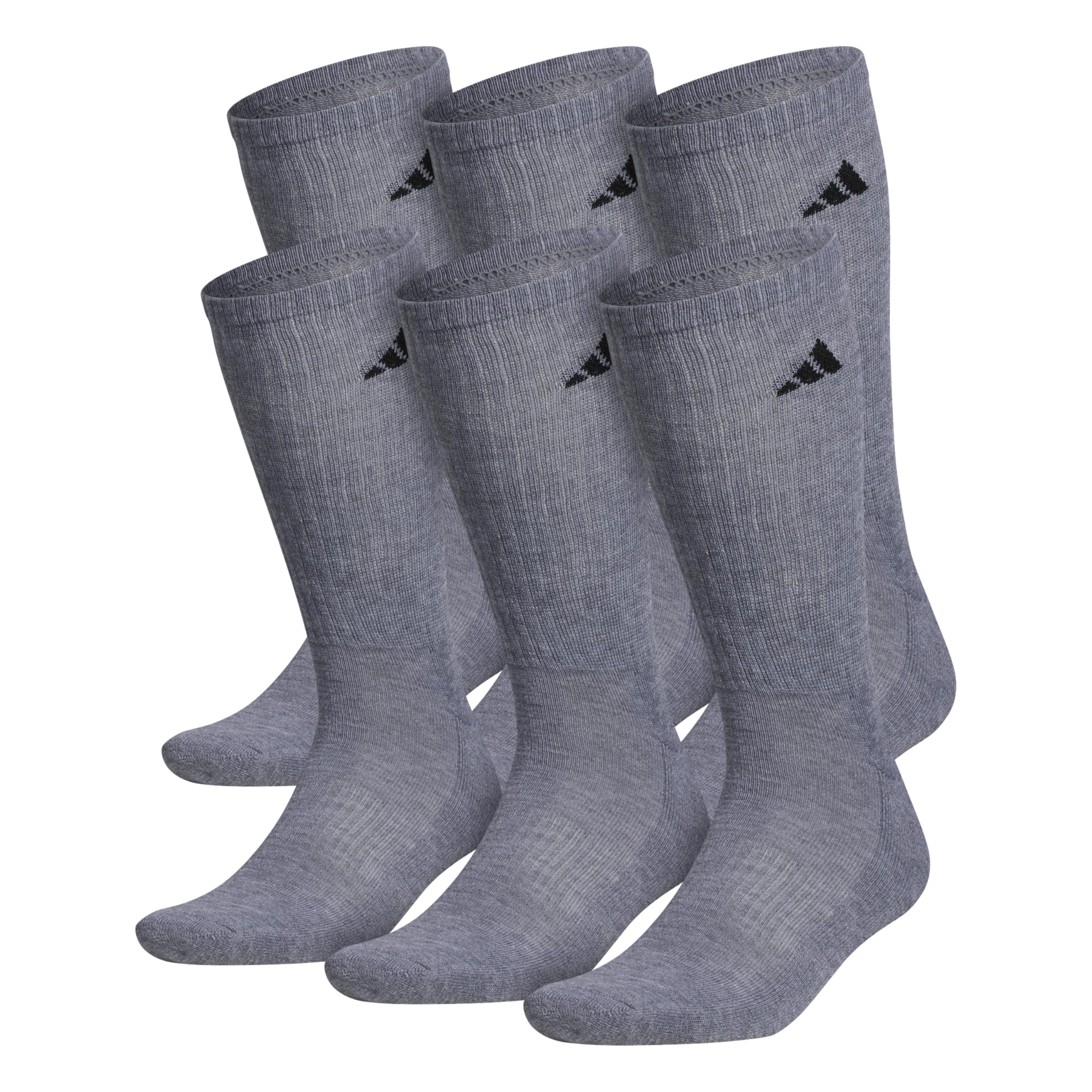 adidas Men's Athletic Cushioned Crew Socks (6 Pairs) Durable & Comfortable