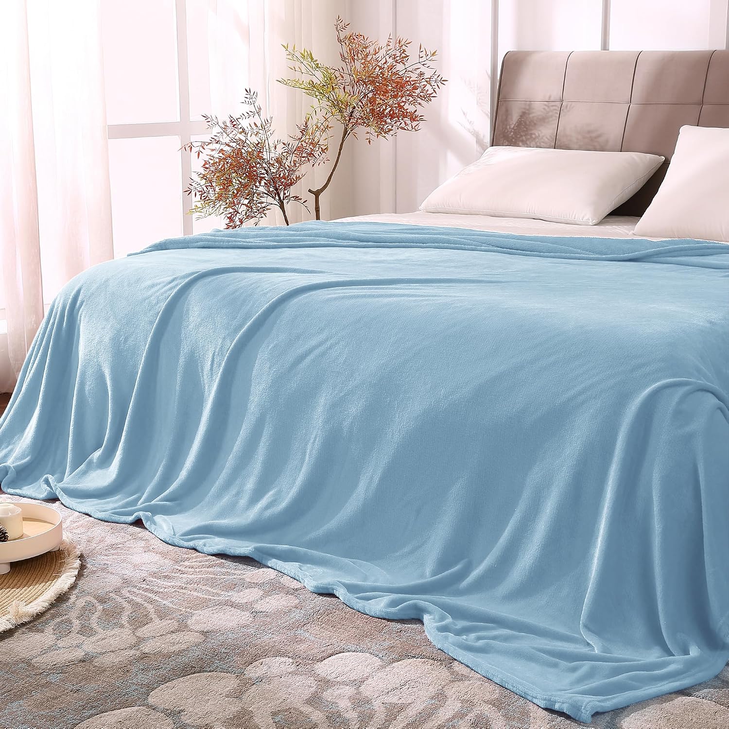 BEDELITE Fleece Blanket Black Throw Blankets for Couch & Bed, Luxury Plush Cozy Fuzzy Blanket 50x60 inches, Super Soft Warm Lightweight Throw Blanket for Travel Camping
