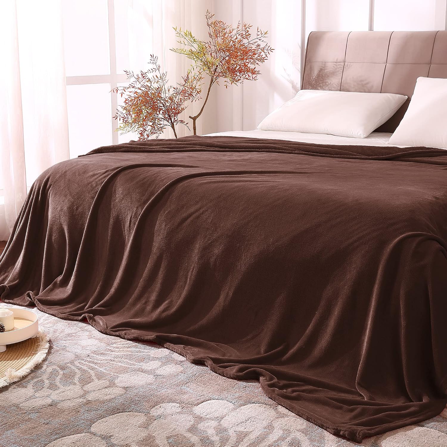 BEDELITE Fleece Blanket Black Throw Blankets for Couch & Bed, Luxury Plush Cozy Fuzzy Blanket 50x60 inches, Super Soft Warm Lightweight Throw Blanket for Travel Camping